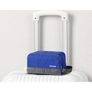 🔥 Gonex Stylish Water-Resistant Blue Travel Toiletry Bag with Compartments 10"